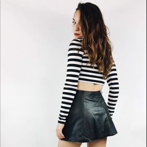 80’s Black Leather Mini Skirt